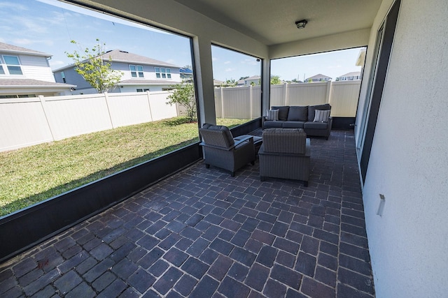 4012 Meandering Bay Dr, Apopka, FL 32712 - sunroom / solarium featuring outdoor lounge area