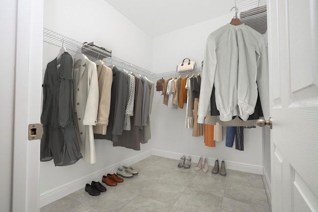 view of walk in closet