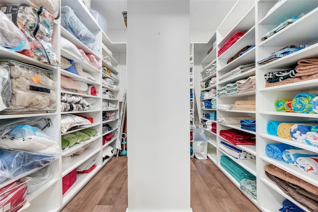 spacious closet with wood finished floors