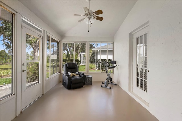 26901 Racquet Cir, Leesburg, FL 34748 - sunroom / solarium featuring a ceiling fan