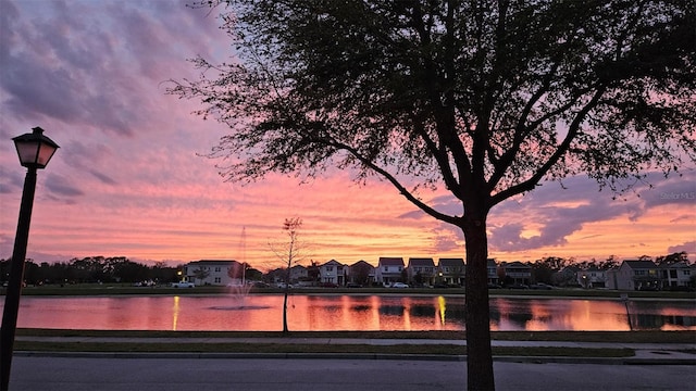 property view of water with a residential view