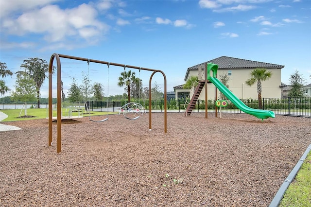 community jungle gym featuring fence