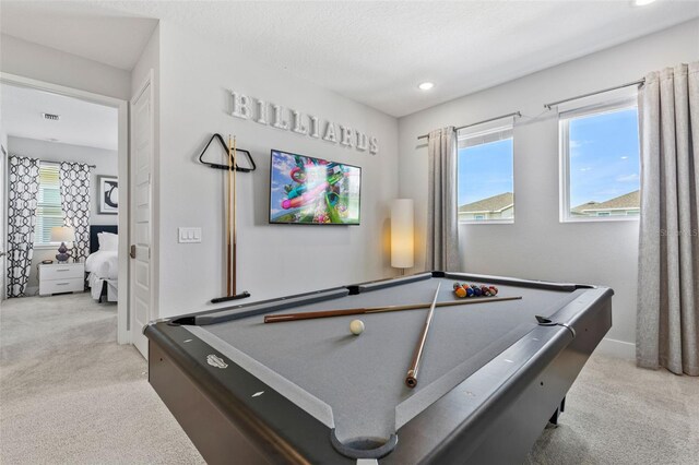7759 Westland Dr, Kissimmee, FL 34747 - recreation room featuring visible vents, carpet flooring, and pool table
