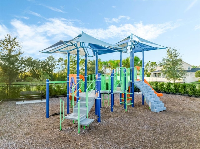 community playground with fence