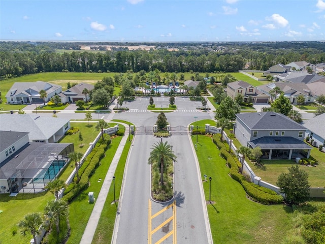 drone / aerial view with a residential view