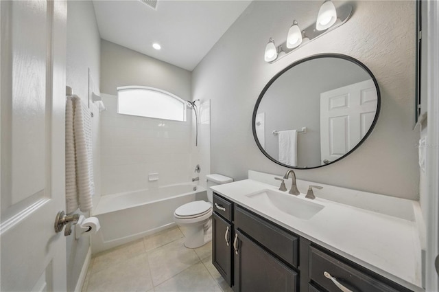 5829 Valentino Way, Lakeland, FL 33812 - bathroom with vanity, tile patterned flooring, tub / shower combination, and toilet