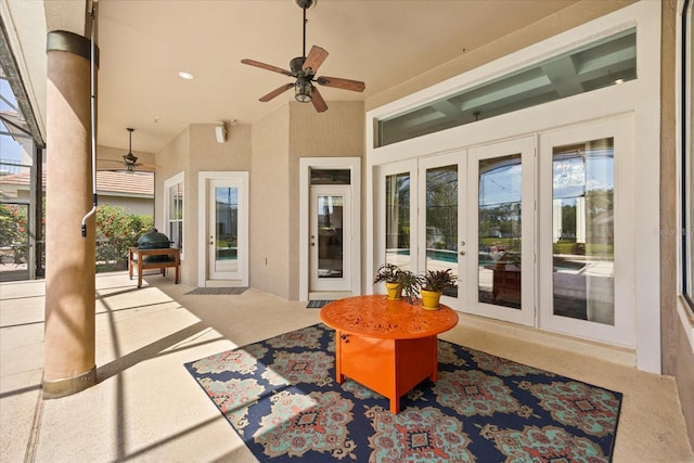 10664 Emerald Chase Dr, Orlando, FL 32836 - view of patio with french doors and ceiling fan