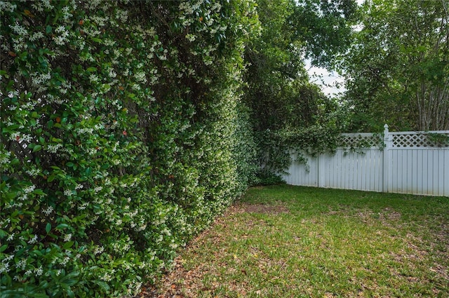 view of yard with fence
