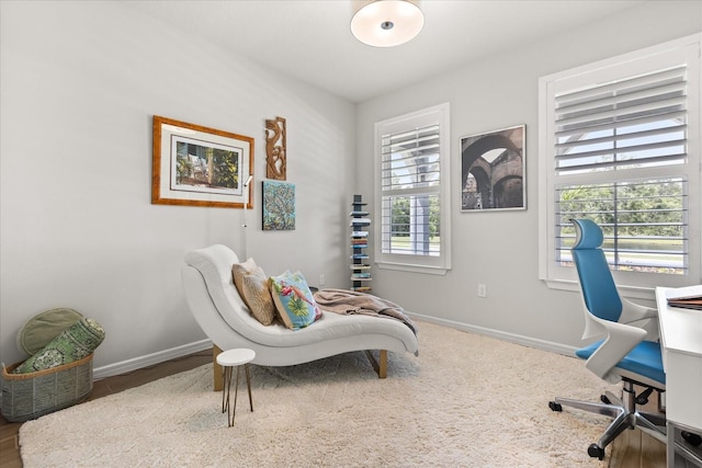 office space featuring baseboards