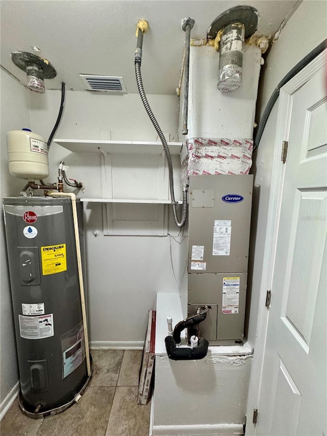 utilities featuring heating unit and water heater