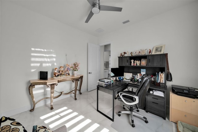 1214 Embers Pkwy W, Cape Coral, FL 33993 - office space featuring visible vents, baseboards, and a ceiling fan