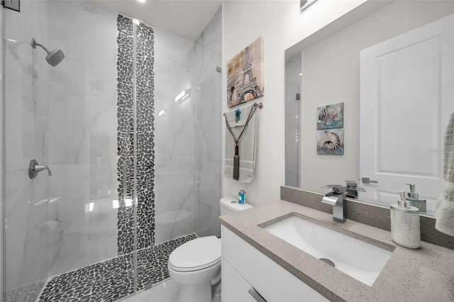 1214 Embers Pkwy W, Cape Coral, FL 33993 - bathroom with toilet, a stall shower, and vanity