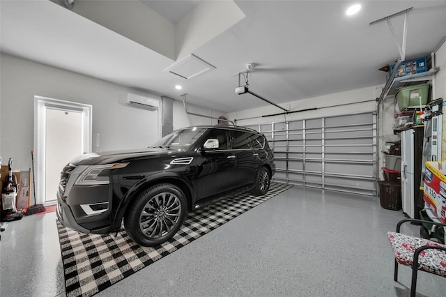 1214 Embers Pkwy W, Cape Coral, FL 33993 - garage featuring a garage door opener and a wall unit AC