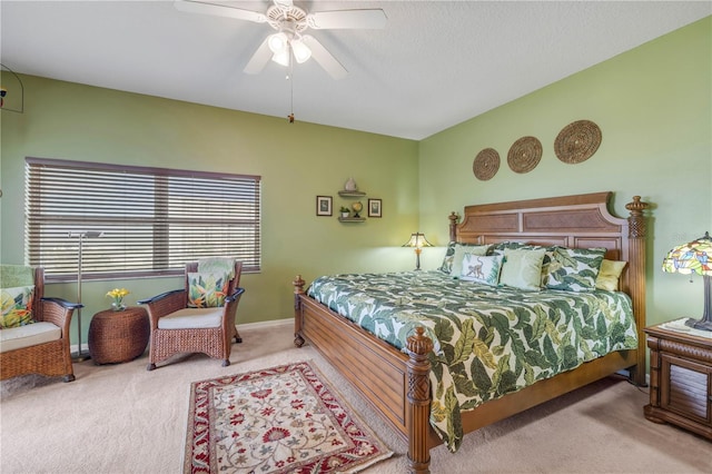 5300 S Atlantic Ave Unit 2-501, New Smyrna Beach, FL 32169 - carpeted bedroom with lofted ceiling, baseboards, and ceiling fan