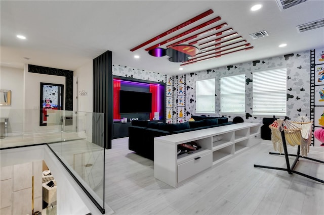 8109 Ludington Cir, Orlando, FL 32836 - interior space featuring recessed lighting, visible vents, and wallpapered walls