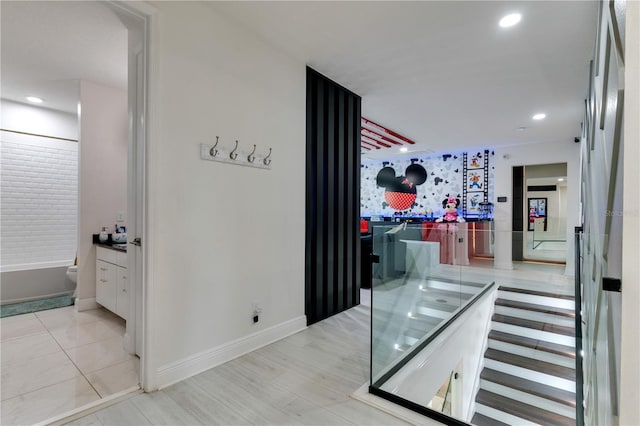 8109 Ludington Cir, Orlando, FL 32836 - hallway featuring baseboards and recessed lighting