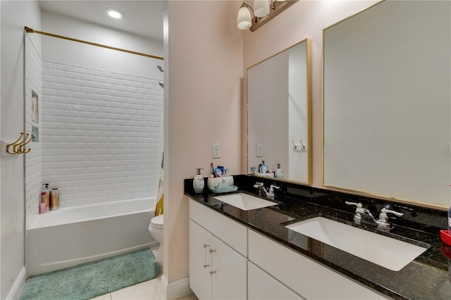 8109 Ludington Cir, Orlando, FL 32836 - full bathroom with toilet, double vanity, a sink, and shower / bathtub combination