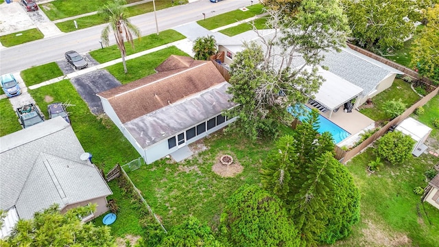 7400 Mitchell Ranch Rd, New Port Richey, FL 34655 - view from above of property with a pool area