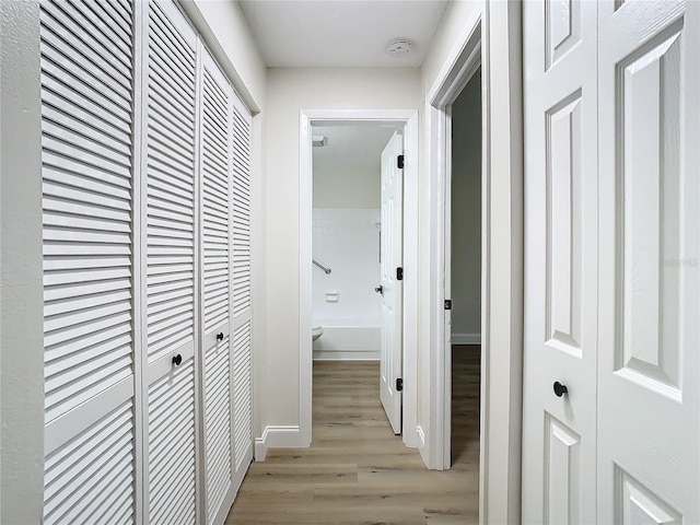7400 Mitchell Ranch Rd, New Port Richey, FL 34655 - hallway featuring light wood finished floors and baseboards