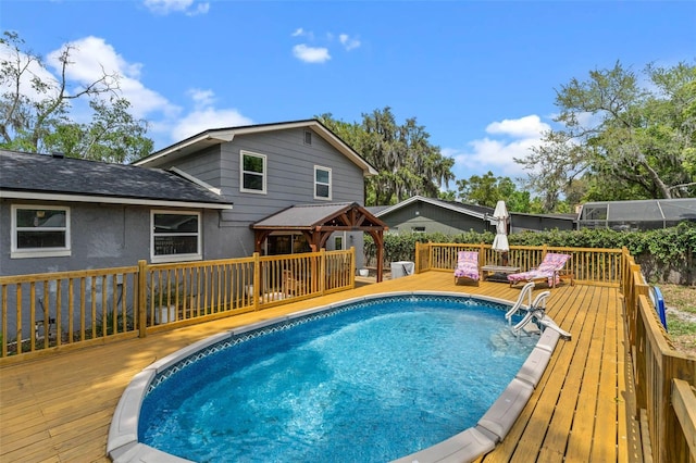 1010 Chokecherry Dr, Winter Springs, FL 32708 - view of pool with a gazebo and a deck