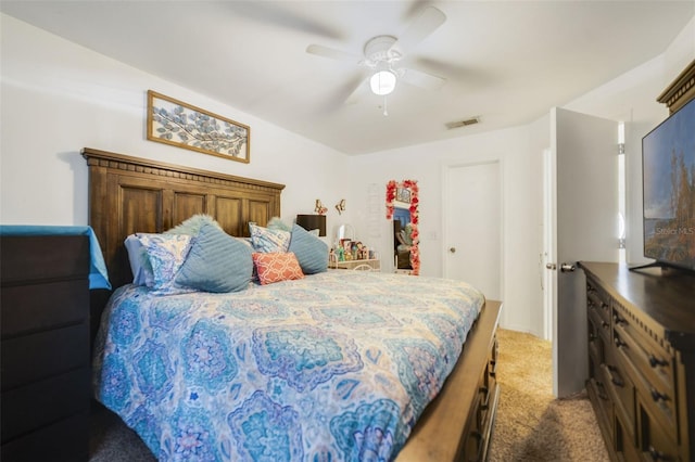 9231 Ventana Ln, Orlando, FL 32825 - bedroom with visible vents, ceiling fan, and carpet floors