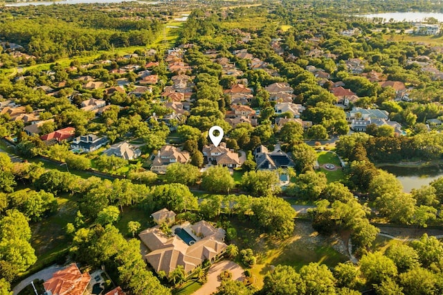 6143 Cartmel Ln, Windermere, FL 34786 - aerial view of residential area featuring a large body of water