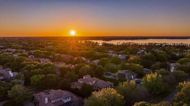 6143 Cartmel Ln, Windermere, FL 34786 - aerial view at dusk of a water view and a residential view