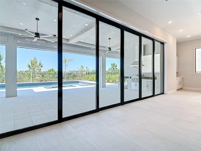 1080 E Jack Nicklaus Ct, Kissimmee, FL 34747 - doorway featuring a ceiling fan, healthy amount of natural light, recessed lighting, baseboards, and tile patterned floors
