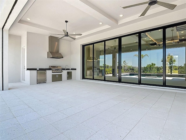 1080 E Jack Nicklaus Ct, Kissimmee, FL 34747 - unfurnished living room featuring ceiling fan, recessed lighting, and a sink