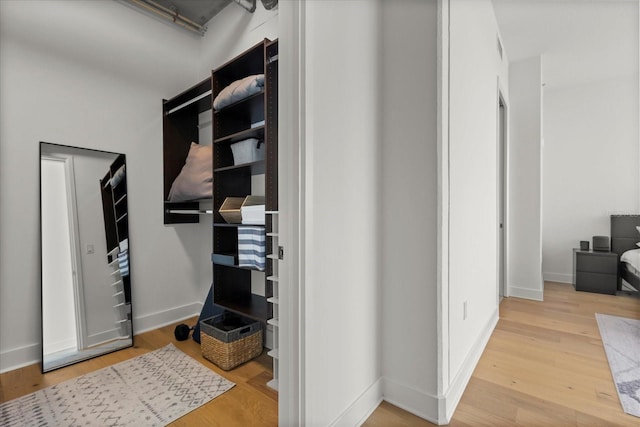 spacious closet featuring wood finished floors