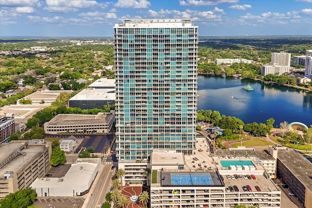 aerial view of a large body of water