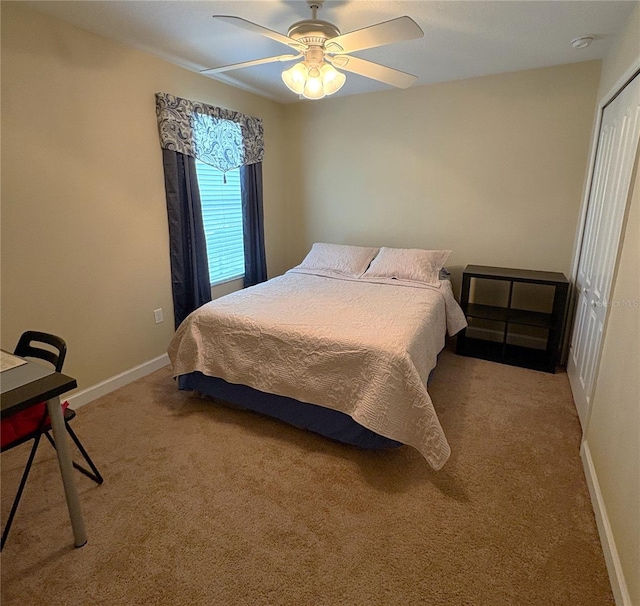 987 Alston Bay Blvd, Apopka, FL 32703 - bedroom featuring baseboards, ceiling fan, a closet, and carpet