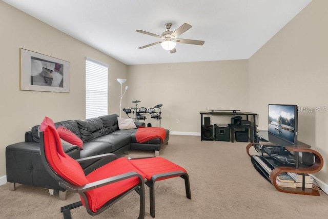 987 Alston Bay Blvd, Apopka, FL 32703 - carpeted living area featuring a ceiling fan and baseboards