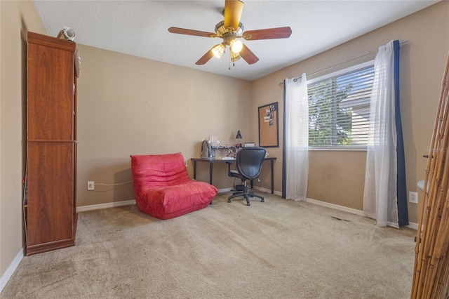 9244 Pecky Cypress Way, Orlando, FL 32836 - office space with carpet floors, baseboards, and ceiling fan
