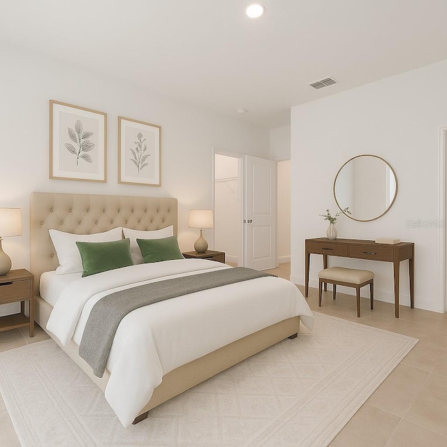 7738 N Creek Way, Citrus Springs, FL 34434 - bedroom with light tile patterned flooring and recessed lighting