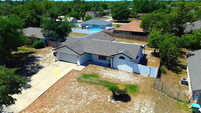 bird's eye view with a residential view