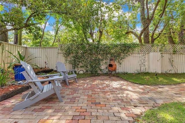 view of patio / terrace with a fenced backyard