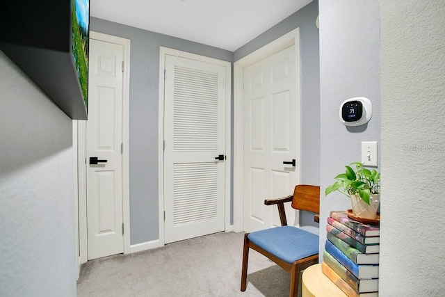 322 E Central Blvd Unit 1008, Orlando, FL 32801 - living area with carpet flooring, a textured wall, and baseboards