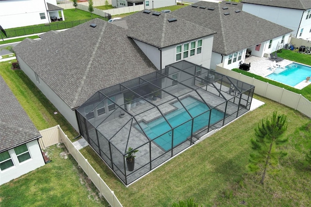 aerial view featuring a residential view