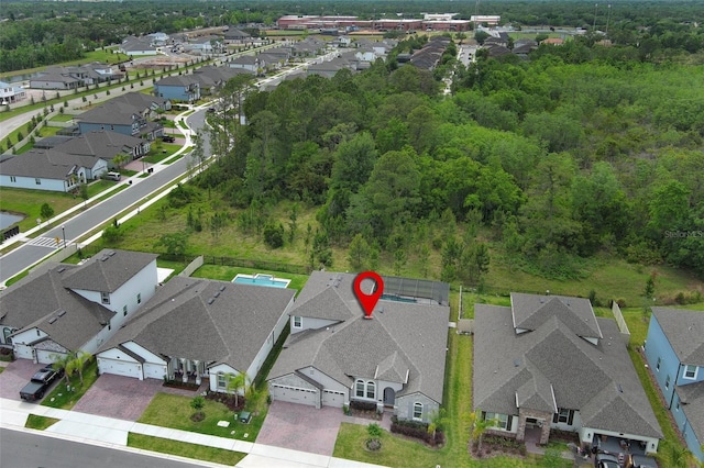 birds eye view of property featuring a residential view