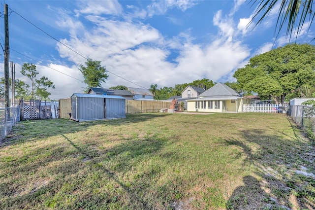 1110 Virginia Ave, Saint Cloud, FL 34769 - view of yard with a storage shed, an outbuilding, and a fenced backyard