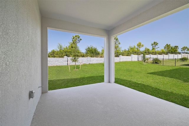 view of patio with a fenced backyard
