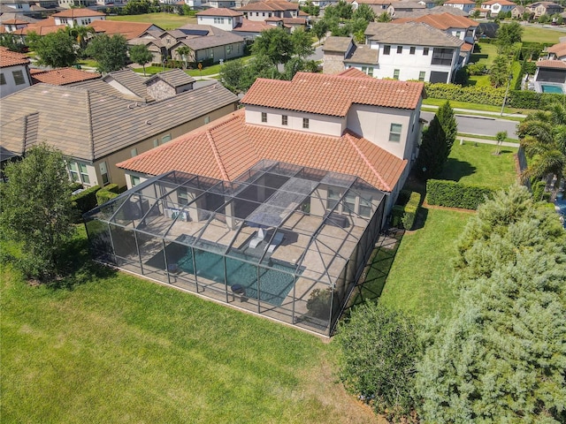 aerial view featuring a residential view