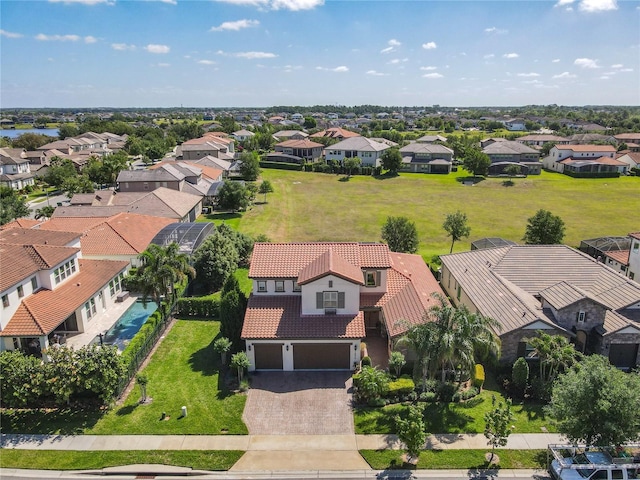 bird's eye view with a residential view