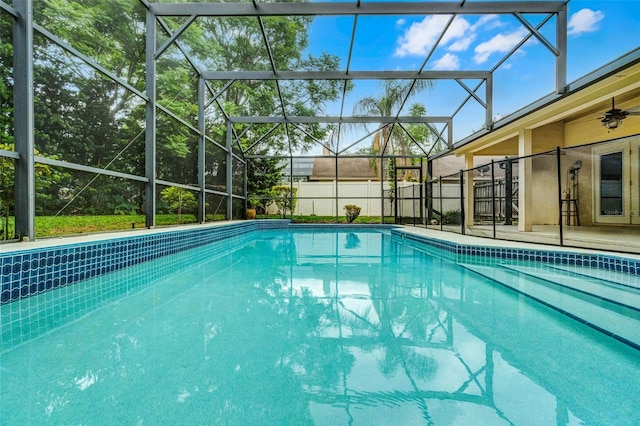 pool featuring glass enclosure
