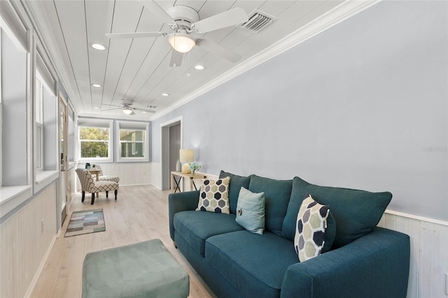 6330 Oil Well Rd, Clermont, FL 34714 - living area with ceiling fan, recessed lighting, and wainscoting