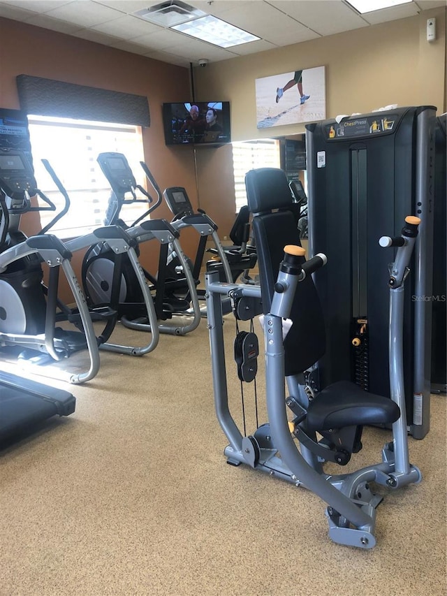 12527 Floridays Resort Dr Unit 311E, Orlando, FL 32821 - gym with a drop ceiling