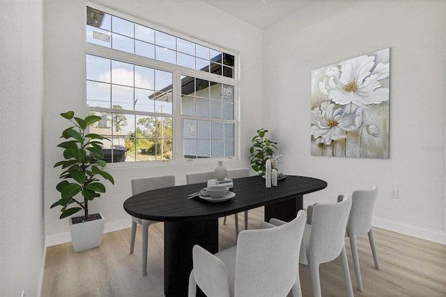 2551 Alhaven Ter, North Port, FL 34286 - dining space featuring baseboards, light wood-type flooring, and a wealth of natural light