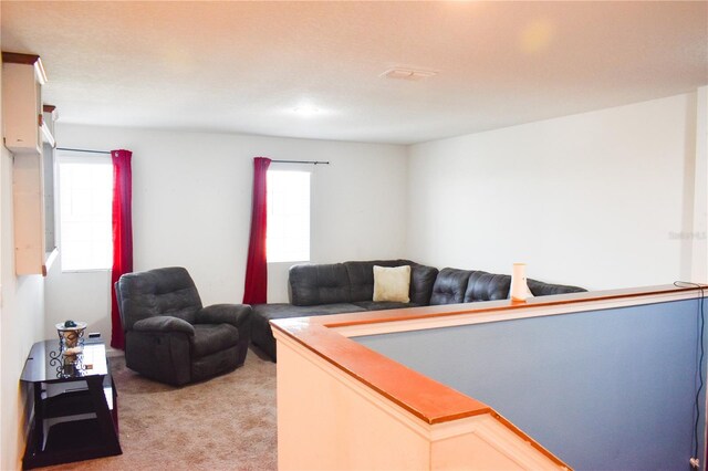 184 Lake Smart Cir, Winter Haven, FL 33881 - living area featuring light carpet and plenty of natural light