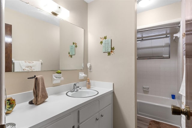bathroom with shower / bath combination and vanity